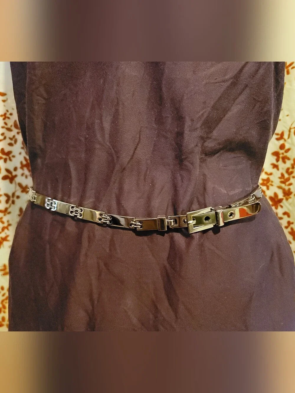 Slim Silver Chain-Link Waist Belt